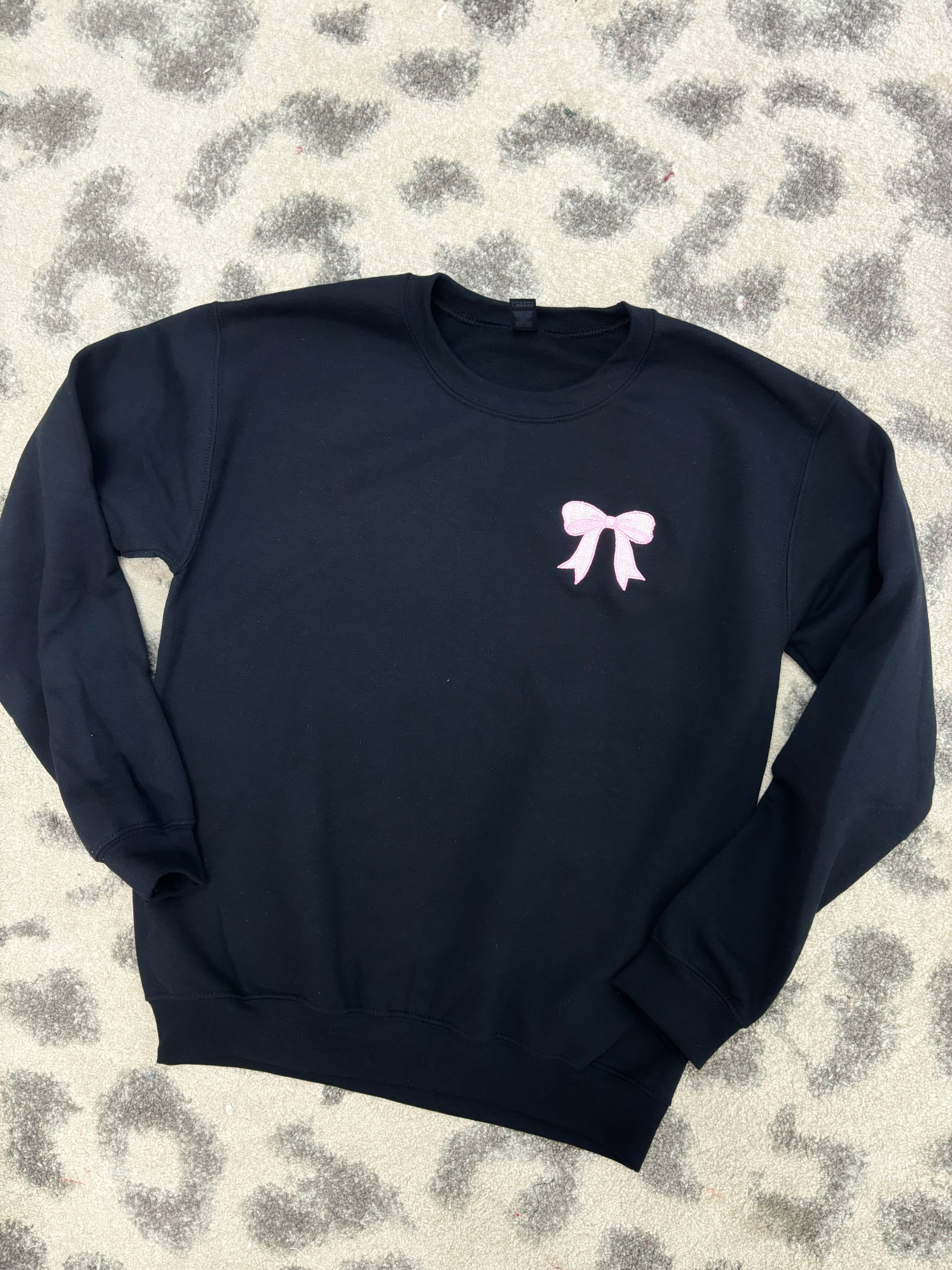 Embroidered Bow Sweatshirt